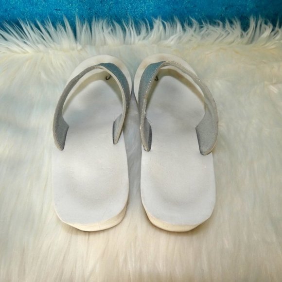 Silver & White Flip Flops - Picture 6 of 10